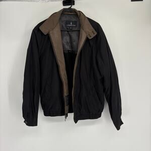 London Fog Black & Tan Fleece Lined Jacket Coat Size Medium